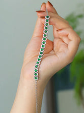Natural Jade Bracelet Silver Jadeite Bracelet