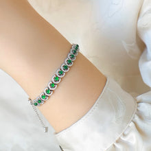 Natural Jade Bracelet Silver Jadeite Bracelet