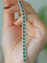 Natural Jade Bracelet Silver Jadeite Bracelet