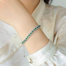 Natural Jade Bracelet Silver Jadeite Bracelet