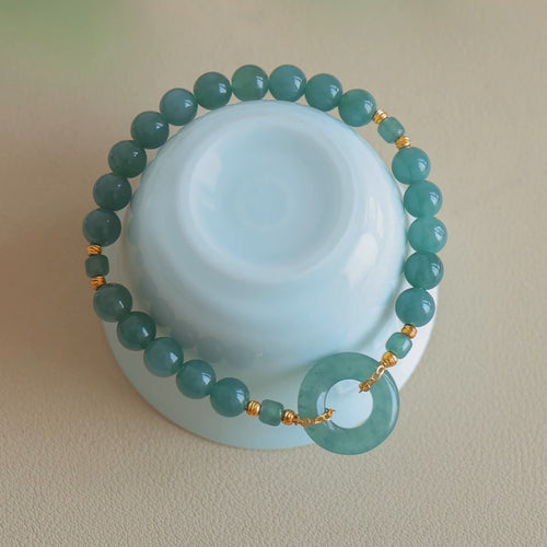 Natural Jade Bracelet Silver Jadeite Bracelet