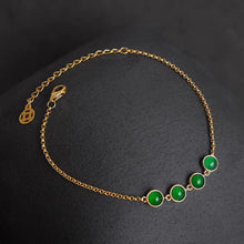 Natural Jade Bracelet Silver Jadeite Bracelet