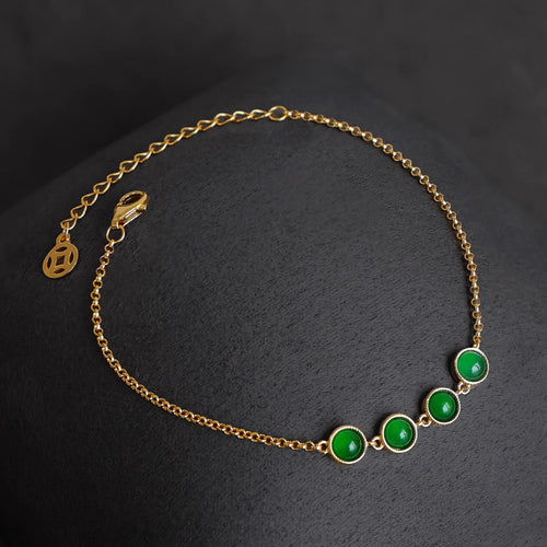 Natural Jade Bracelet Silver Jadeite Bracelet
