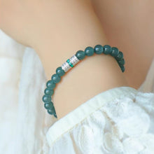 Natural Jade Bracelet Silver Jadeite Bracelet