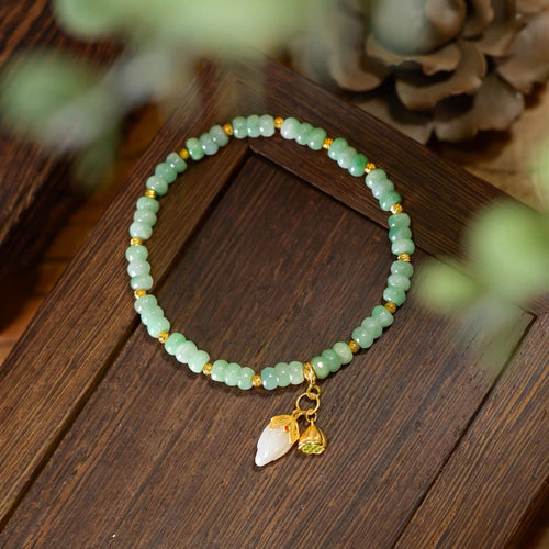 Natural Jade Bracelet Silver Jadeite Bracelet