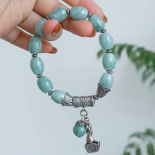Natural Jade Bracelet Silver Jadeite Bracelet