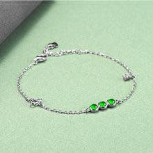 Natural Jade Bracelet Silver Jadeite Bracelet