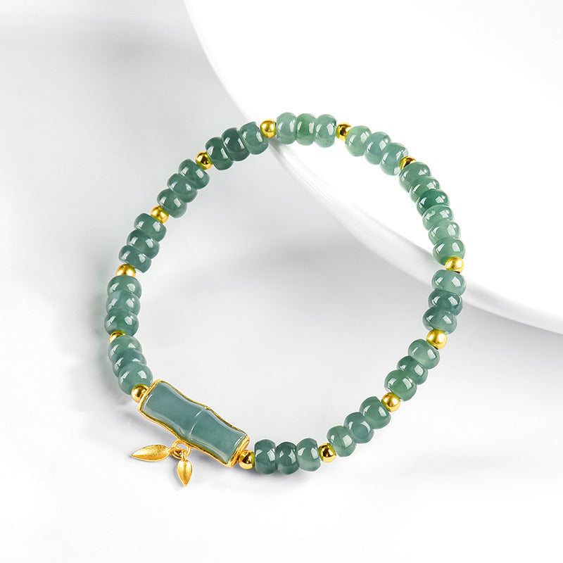 Natural Jade Bracelet Silver Jadeite Bracelet