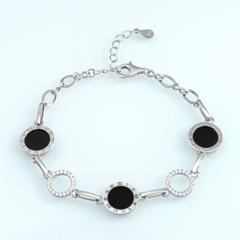 Natural Jade Bracelet Silver Jadeite Bracelet
