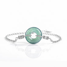 Natural Jade Bracelet Silver Jadeite Bracelet