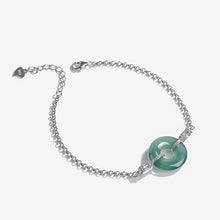 Natural Jade Bracelet Silver Jadeite Bracelet