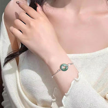 Natural Jade Bracelet Silver Jadeite Bracelet