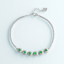 Natural Jade Bracelet Silver Jadeite Bracelet