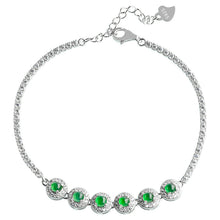 Natural Jade Bracelet Silver Jadeite Bracelet