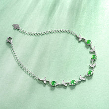 Natural Jade Bracelet Silver Jadeite Bracelet