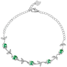 Natural Jade Bracelet Silver Jadeite Bracelet