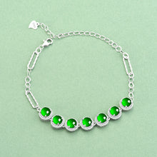 Natural Jade Bracelet Silver Jadeite Bracelet