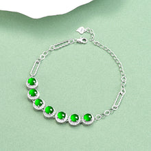Natural Jade Bracelet Silver Jadeite Bracelet