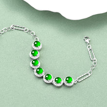 Natural Jade Bracelet Silver Jadeite Bracelet