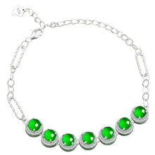 Natural Jade Bracelet Silver Jadeite Bracelet