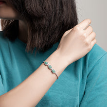 Natural Jade Bracelet Silver Leaf Jadeite Bracelet
