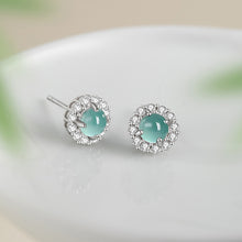 Natural Jade Earrings Jadeite Silver Earrings