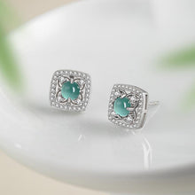 Natural Jade Earrings Jadeite Silver Earrings
