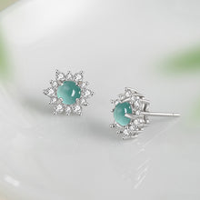 Natural Jade Earrings Jadeite Silver Earrings