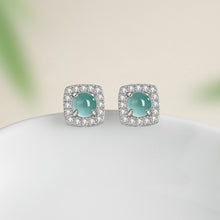 Natural Jade Earrings Jadeite Silver Earrings