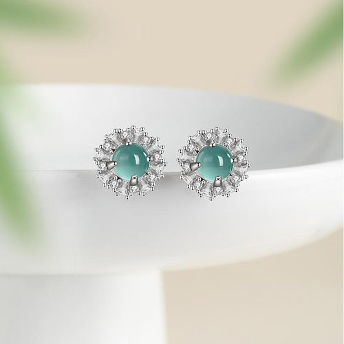 Natural Jade Earrings Jadeite Silver Earrings