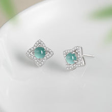 Natural Jade Earrings Jadeite Silver Earrings