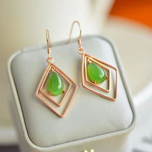 Natural Jade Earrings Nephrite Silver Earrings