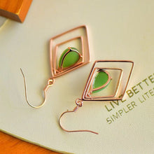 Natural Jade Earrings Nephrite Silver Earrings