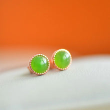 Natural Jade Earrings Nephrite Silver Earrings