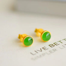 Natural Jade Earrings Nephrite Silver Earrings