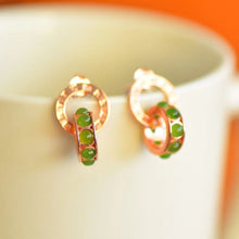 Natural Jade Earrings Nephrite Silver Earrings