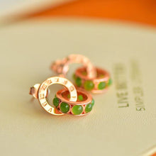 Natural Jade Earrings Nephrite Silver Earrings