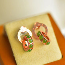 Natural Jade Earrings Nephrite Silver Earrings