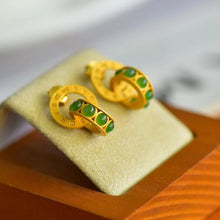 Natural Jade Earrings Nephrite Silver Earrings