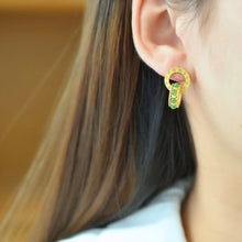 Natural Jade Earrings Nephrite Silver Earrings