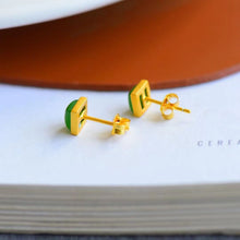 Natural Jade Earrings Nephrite Silver Earrings