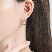 Natural Jade Earrings Silver Bear Jadeite Earrings