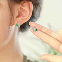Natural Jade Earrings Silver Butterfly Hulu Jadeite Earrings
