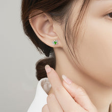 Natural Jade Earrings Silver Butterfly Jadeite Earrings