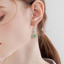 Natural Jade Earrings Silver Flower Jadeite Earrings