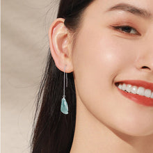 Natural Jade Earrings Silver Hand Jadeite Earrings