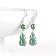 Natural Jade Earrings Silver Hulu Jadeite Earrings