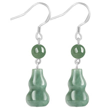 Natural Jade Earrings Silver Hulu Jadeite Earrings