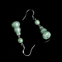 Natural Jade Earrings Silver Hulu Jadeite Earrings