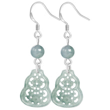 Natural Jade Earrings Silver Hulu Jadeite Earrings